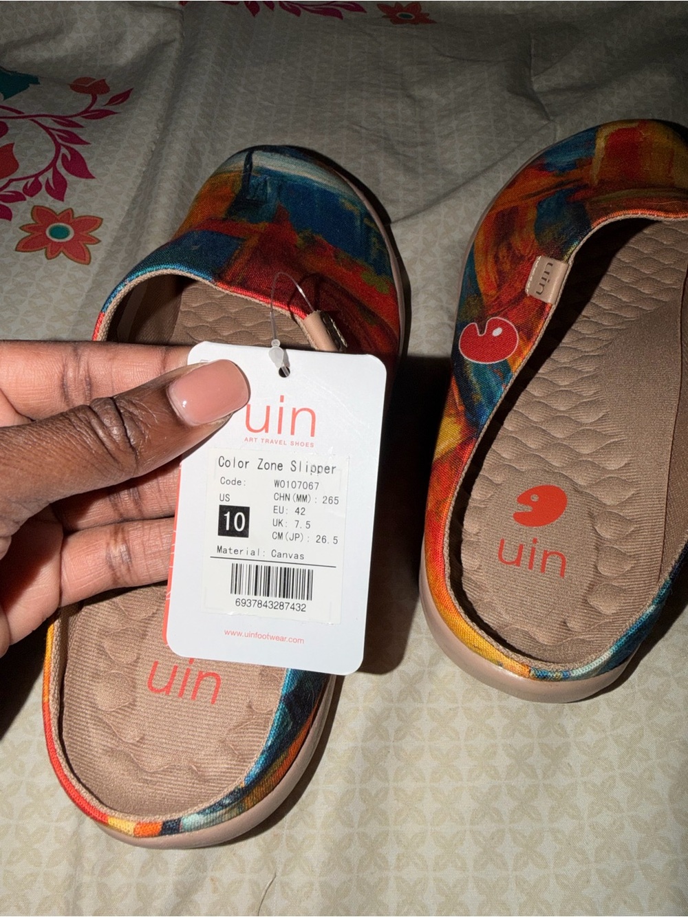 UIN Slip-On Shoes in Blue, Orange, Yellow and Red